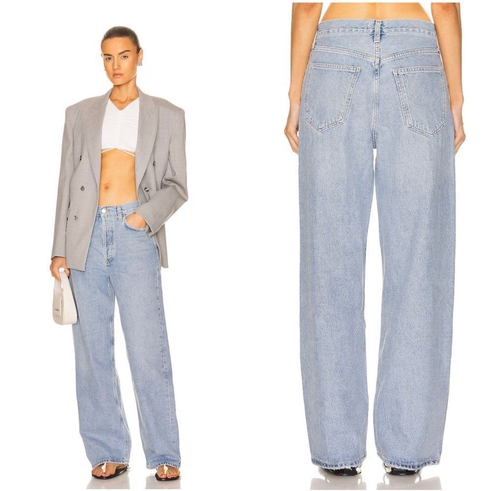 AGOLDE Low Slung Baggy Jeans in “Void” light wash